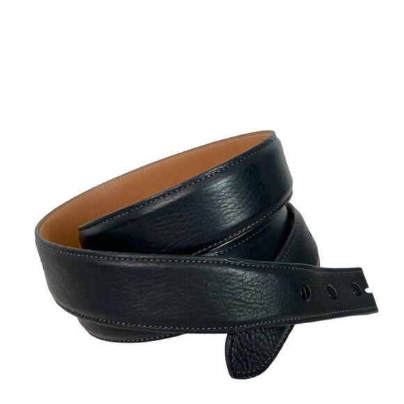 James Reid of Santa Fe New Mexico Black Bison Leather Belt Strap Size 55 - Picture 1 of 11